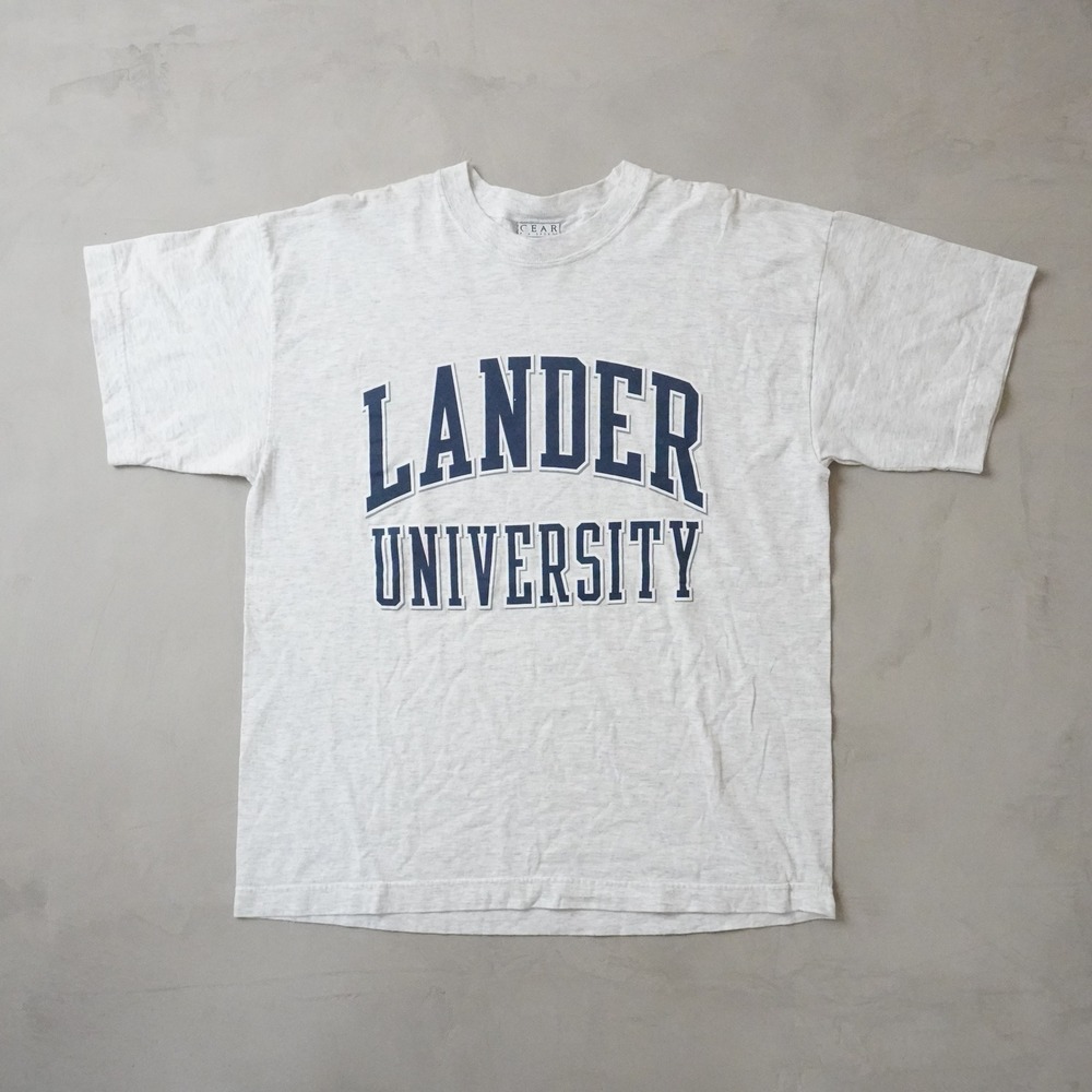 Vintage 90s Lander University T-Shirt Large Mens Gray Made in USA College